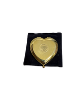 Load image into Gallery viewer, Estée Lauder Heart Compact Mirror – Gold Tone with Red Jewel Detail
