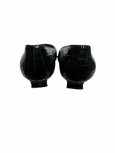 Load image into Gallery viewer, Russell &amp; Bromley Black Croc Effect Patent Leather Kitten Heel Courts in UK6
