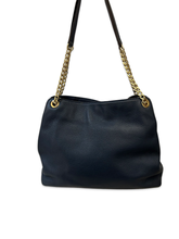 Load image into Gallery viewer, Michael Kors Jet Set Travel Leather Chain Strap Large Shoulder Bag in Navy
