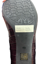 Load image into Gallery viewer, LK Bennett Sersha Burgundy Croc Effect Leather Block Heel Courts in UK6.5 EU39.5
