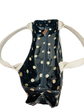 Load image into Gallery viewer, Kath Kidston Black Polkadot Oil Cloth Bag
