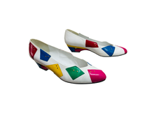 Load image into Gallery viewer, Vintage 1980s Stuart Weitzman Colour Block Harlequin Courts UK4.5
