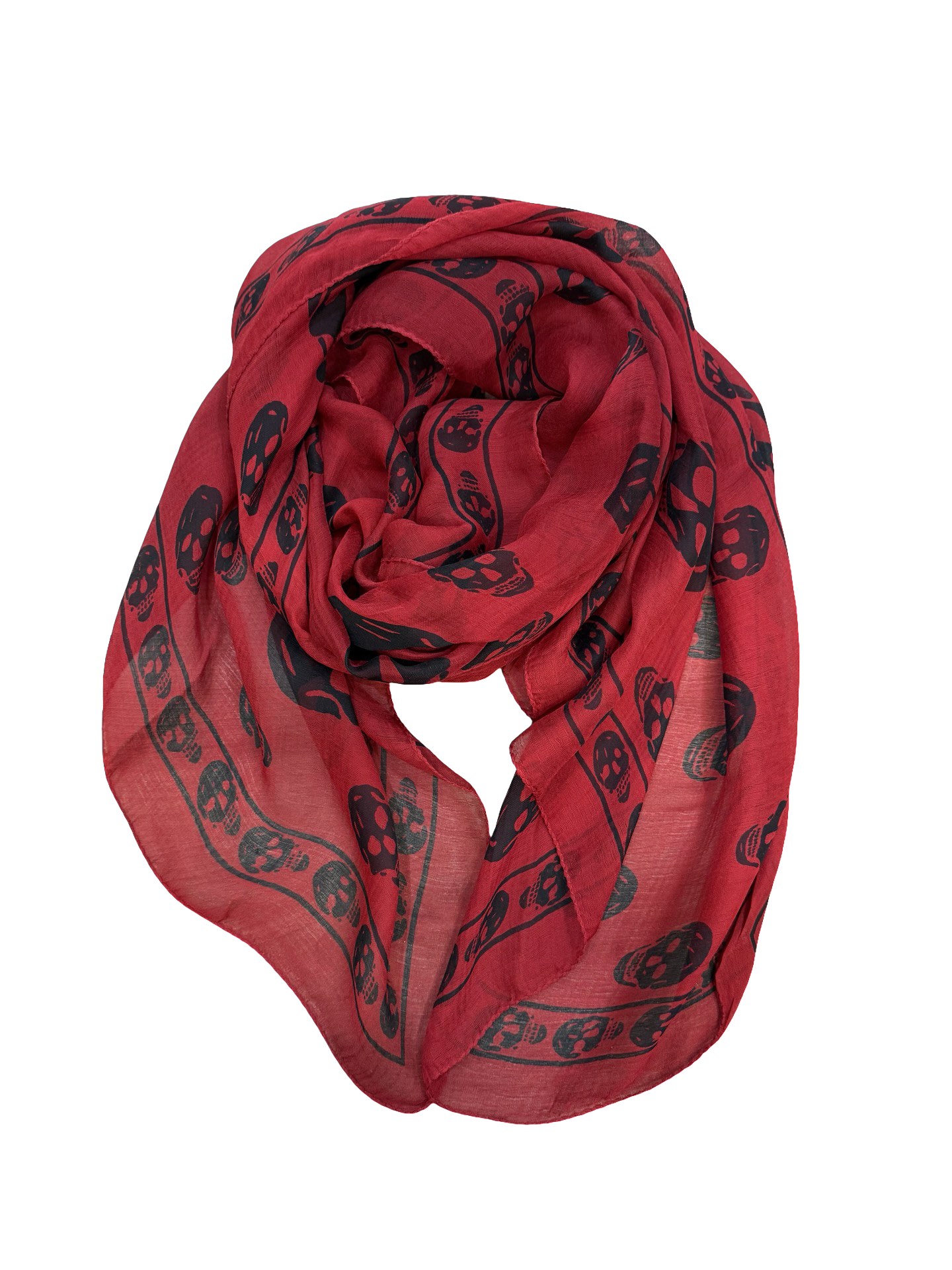 小物 Alexander McQueen Red Skull Scarf Alexander McQueen Red Skull Print Silk Scarf Alexander