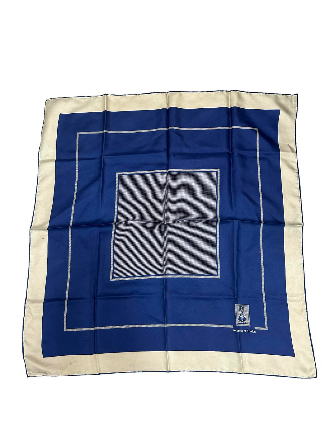 Burberry (Burberrys of London) Navy Silk Scarf Square
