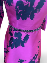 Load image into Gallery viewer, Irresistible Off The Shoulder Navy/Fuchsia Dress UK14
