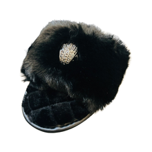 Load image into Gallery viewer, Kurt Geiger Kensington Black Furry Slipper Size Medium (UK5-7)

