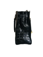 Load image into Gallery viewer, Michael Kors Black Croc Embossed Leather Dillon Tote Multiway Bag
