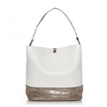 Load image into Gallery viewer, Moda in Pelle Perlibag White-Metallic Porvair
