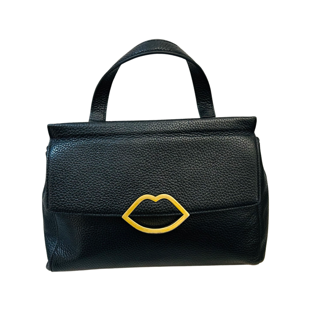 Lulu Guinness Women's Grainy Leather Gertie Bag in Black