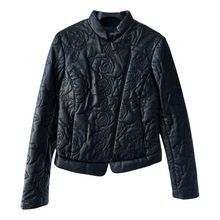 Load image into Gallery viewer, Armani Quilted Leather Jacket with Floral Embossing EU44 UK12
