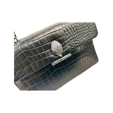 Load image into Gallery viewer, Kurt Geiger London Kensington Croc Leather Shoulder Bag in Black
