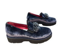 Load image into Gallery viewer, 181 Alberto Gozzi Purple Velvet Moccasins UK5
