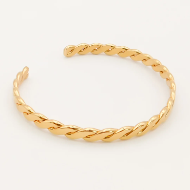 30B9131G Beaded Cuff Gold Bracelet