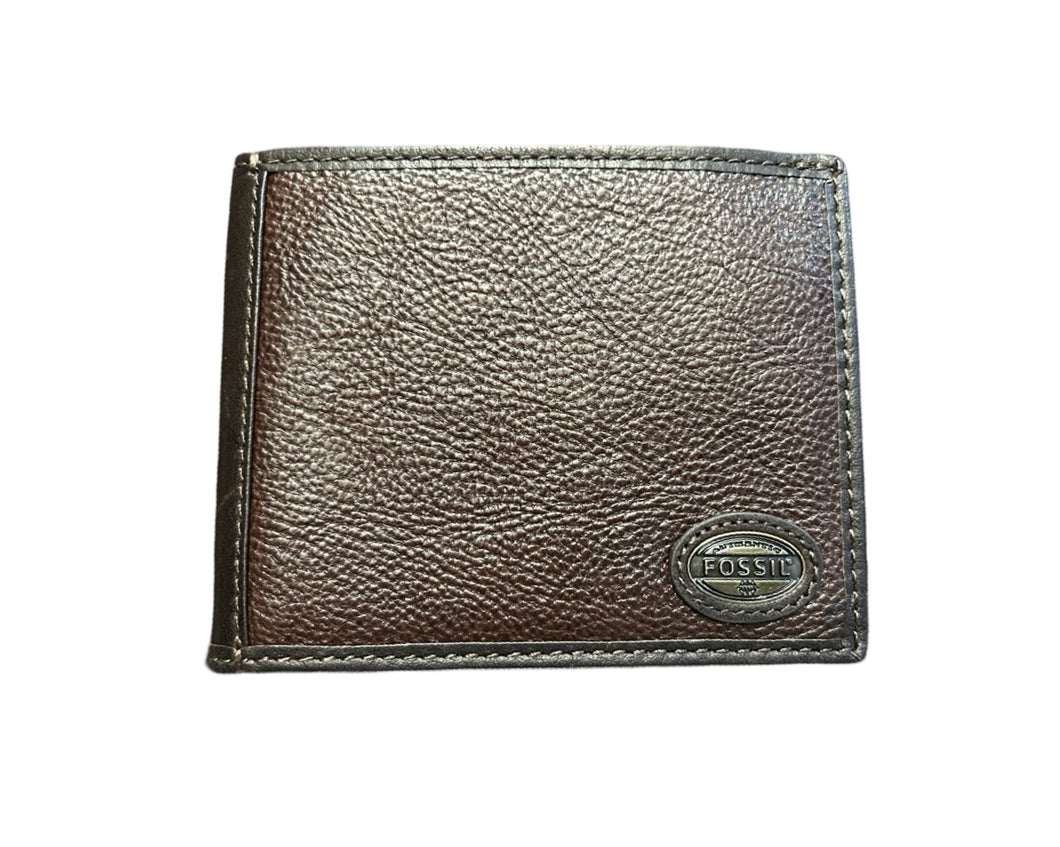 Fossil Estate Slim Bifold Dark Brown Leather Wallet