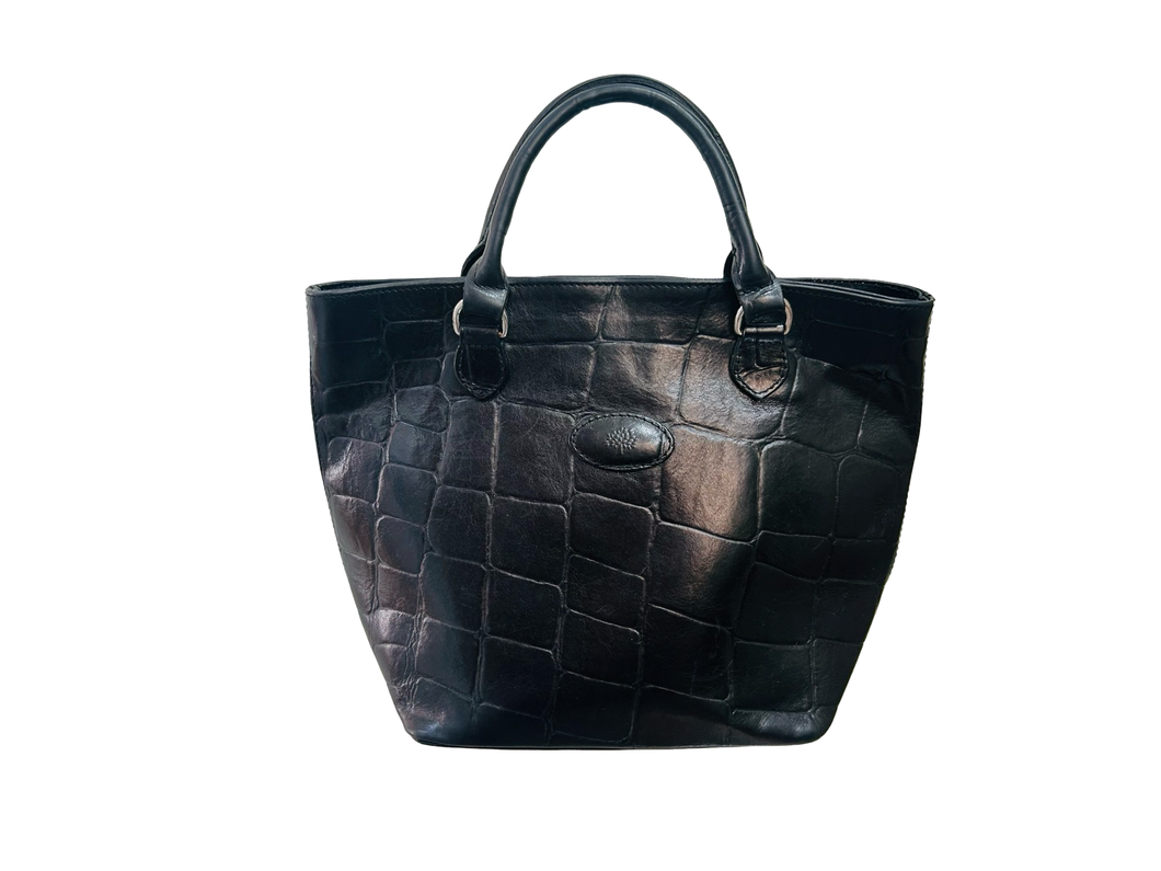 Mulberry Vintage Hellier Tote in Black Congo Leather