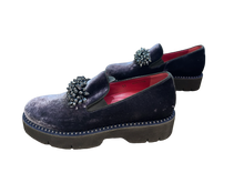 Load image into Gallery viewer, 181 Alberto Gozzi Purple Velvet Moccasins UK5
