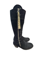 Load image into Gallery viewer, Fairfax &amp; Favor Regina Knee High Heeled Tan Suede Boots UK7.5 EU41 RRP £415
