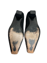 Load image into Gallery viewer, Russell &amp; Bromley Black Suede Kitten Heel Courts in UK6.5

