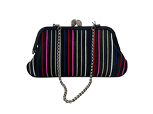 Load image into Gallery viewer, Lulu Guinness Striped Framed Clutch Bag
