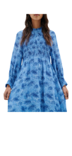 Load image into Gallery viewer, InWear Davila Long Dress Blue Dancing Wall UK16
