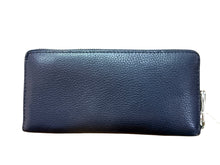 Load image into Gallery viewer, Michael Kors Navy Leather Large Continental Zip Around Wallet
