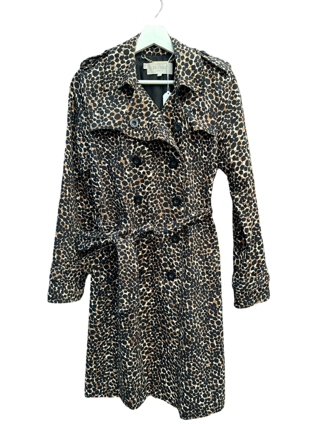 Hobbs Leopard Belted Mac Coat UK10