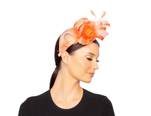 Load image into Gallery viewer, Peter Bettley Aberdeen Headband Fascinator in Canteloupe - Style 3004
