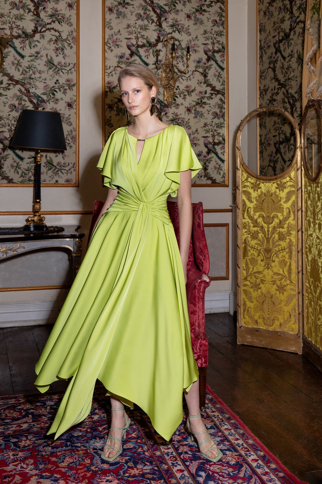 Maisonel Butterfly Sleeve Lime Dress ME3003 UK10 RRP £499