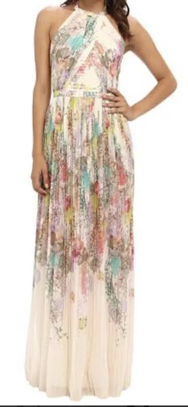 Ted Baker Wispy Meadow Pleated Maxi Dress UK16 New RRP £229