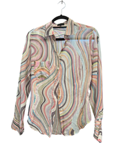 Load image into Gallery viewer, Paul Smith Black Label Multicolor Swirl Print Cotton Blouse – Size 44
