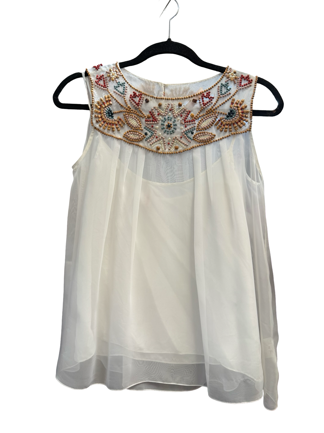 Matthew Williamson Embellished Sleeveless Silk Top UK10
