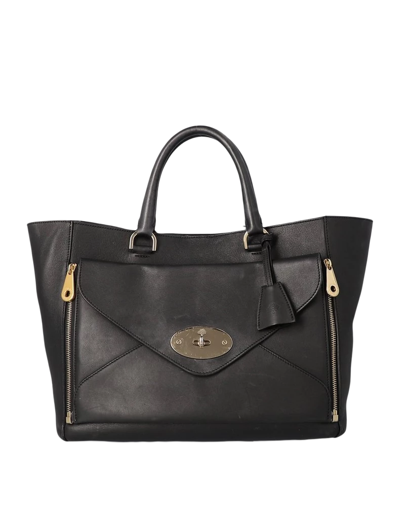 Mulberry Large Willow Tote in Black Silky Classic Calf Leather