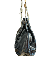 Load image into Gallery viewer, Vintage Anya Hindmarch Black Patent Shoulder Bag – Chain Link Strap
