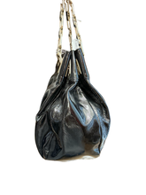 Load image into Gallery viewer, Vintage Anya Hindmarch Black Patent Shoulder Bag – Chain Link Strap
