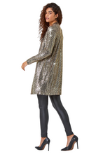 Load image into Gallery viewer, Roman Longline Sequin Stretch Jacket Bronze RRP £58 UK16
