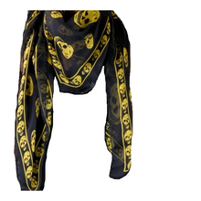 Load image into Gallery viewer, Alexander McQueen Silk Skull Scarf Yellow &amp; Black
