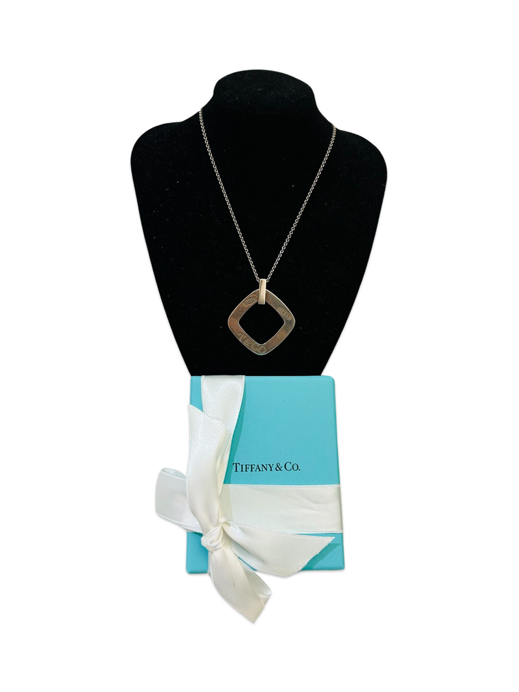 Tiffany & Co. Square Logo Pendant Necklace