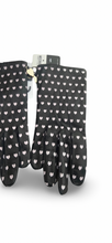 Load image into Gallery viewer, Moschino Leather Gloves in Black with Pink Hearts Size 8 / Large

