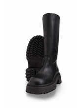 Load image into Gallery viewer, Mango Tall Black Leather Boots UK5 EU38
