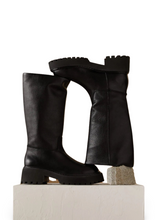 Load image into Gallery viewer, Mango Tall Black Leather Boots UK5 EU38
