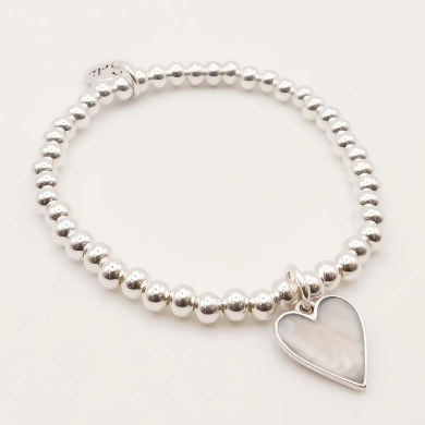 30B2728 Marble Heart Beads Bracelet