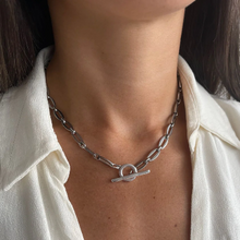 Load image into Gallery viewer, Long Link T-Bar Necklace, Silver 30N1888
