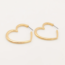 Load image into Gallery viewer, Heart Hoops, Gold 30E3353G
