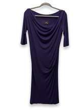 Load image into Gallery viewer, Vivienne Westwood Anglomania Purple Jersey Cowl Short Sleeved Dress Size Medium
