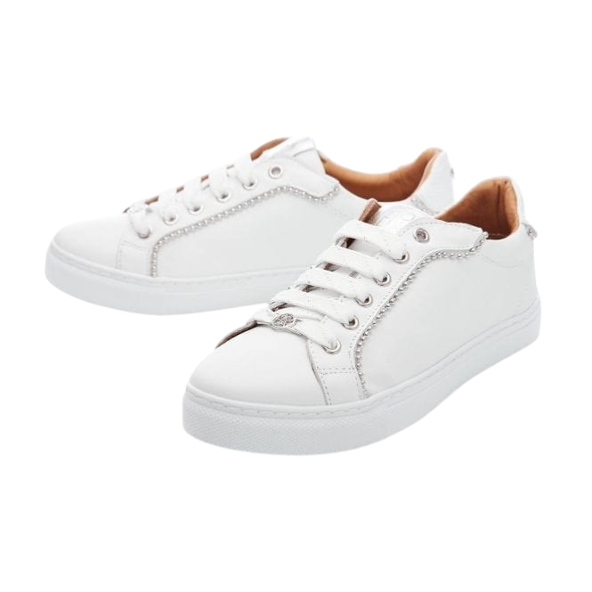 Moda in Pelle Arita White Leather Trainers UK7 EU40