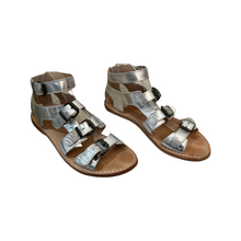 Load image into Gallery viewer, Summertime 1990 Silver Leather Sandals EU41
