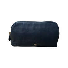 Load image into Gallery viewer, Mulberry Tree Cosmetic Make Up Pouch in Black Pebbled Leather
