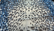 Load image into Gallery viewer, Alexander McQueen Silk Skull Scarf Blue
