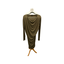 Load image into Gallery viewer, Vivienne Westwood Anglomania Khaki Jersey Cowl Sleeved Dress Size Medium

