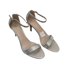 Load image into Gallery viewer, Carvela Kink silver diamanté heeled sandals UK6
